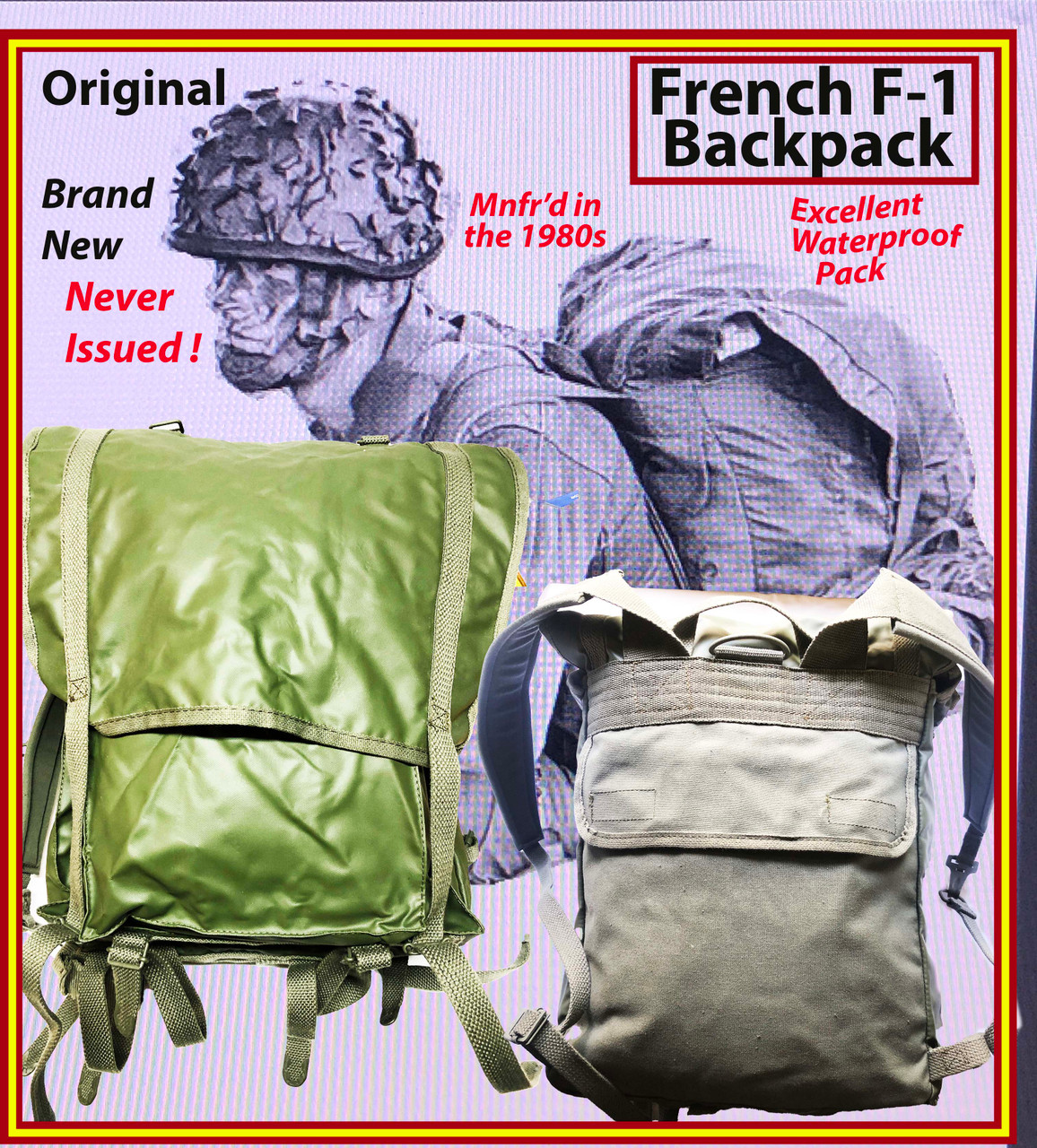 Fd Backpack Original NEW' French F-1 Backpack - SARCO, Inc