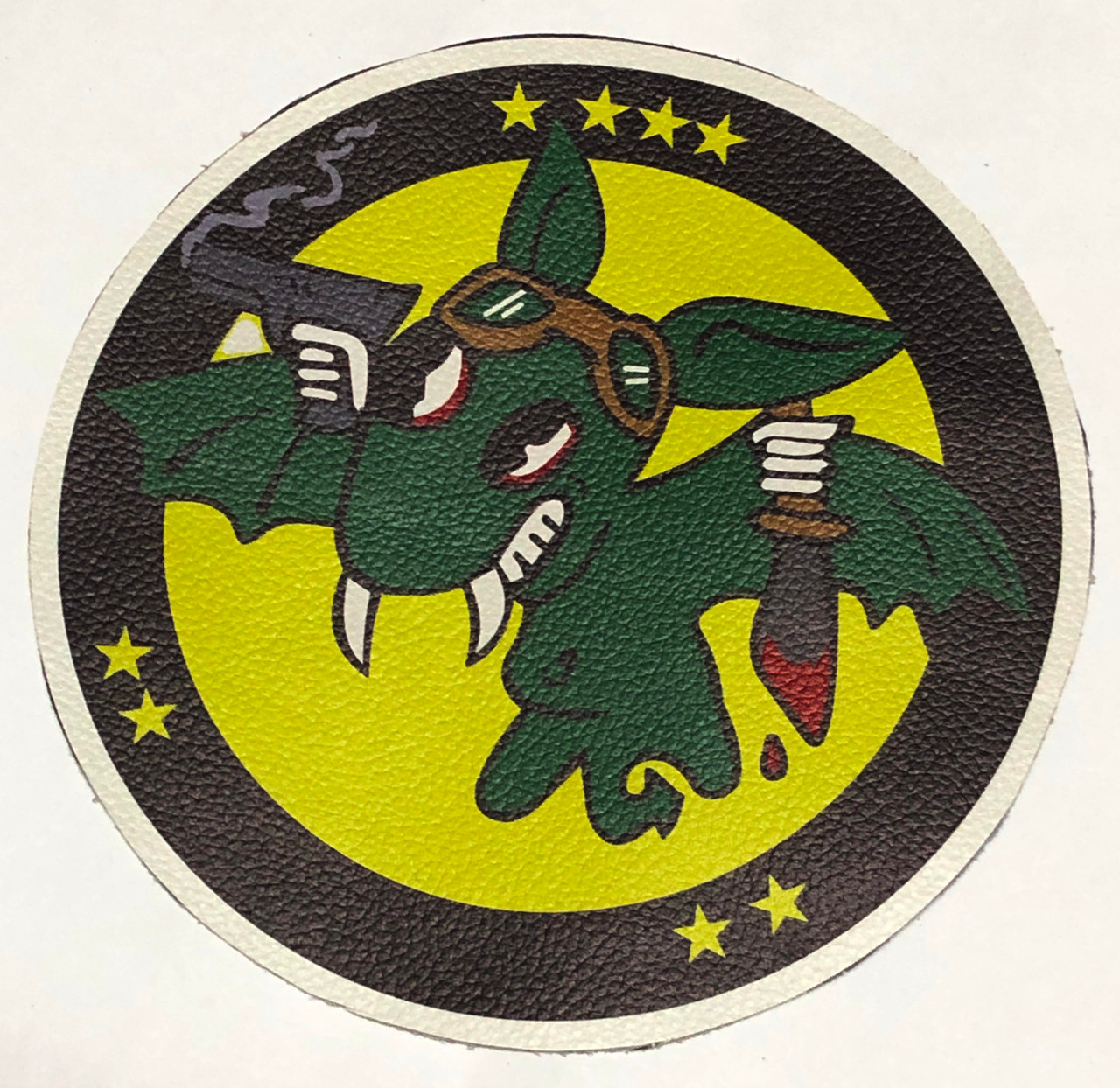 WWII Green Bat Bomber Leather Patch For Flight Jacket - SARCO, Inc