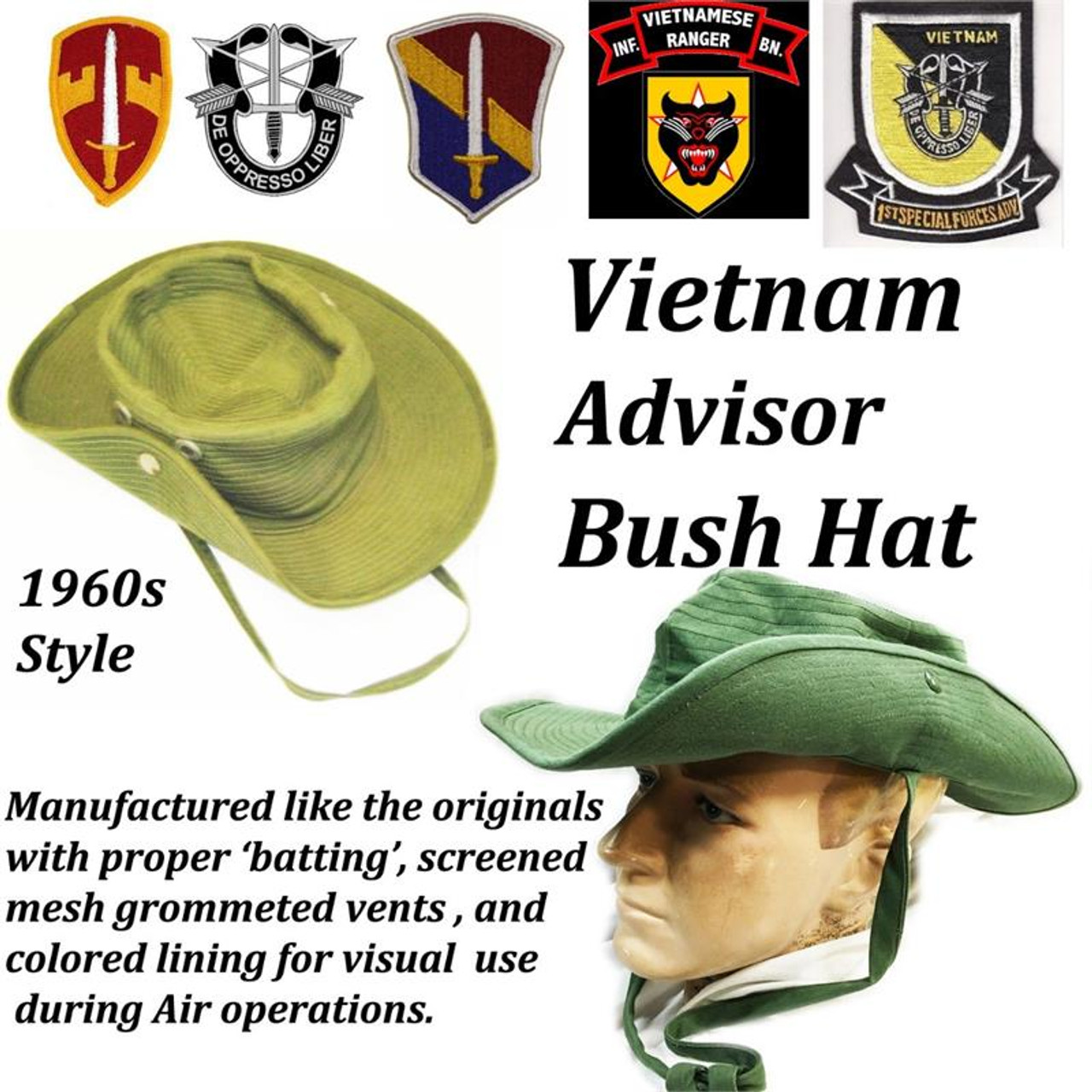 Vietnam Advisor's Bush Hat, US Military - SARCO, Inc