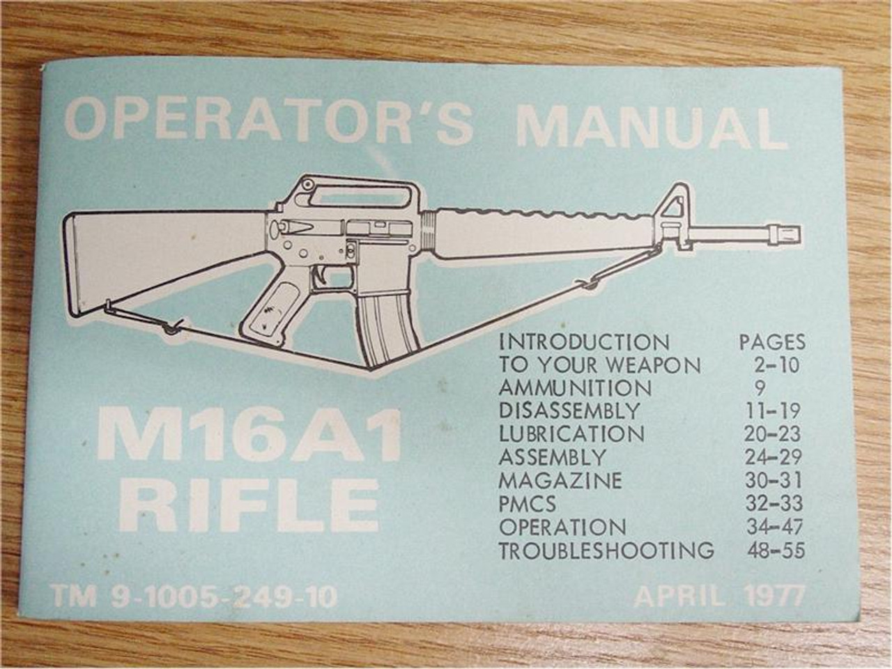 Operators Manual M16a1 Rifletm9 1005 249 10 Sb001 Sarco Inc 6980