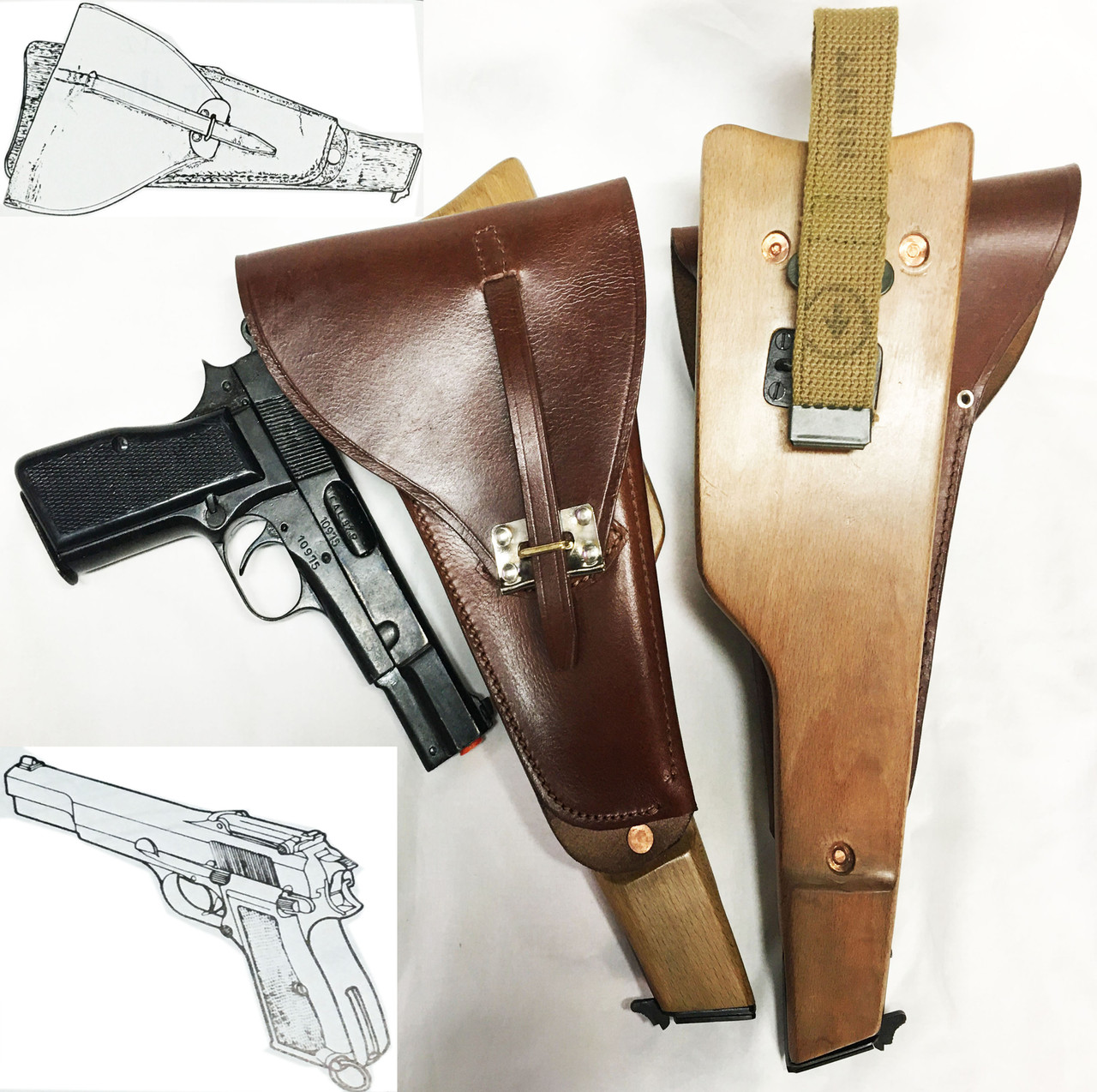 Browning Hi Power M1935 Holster Stock Set (HOL198)