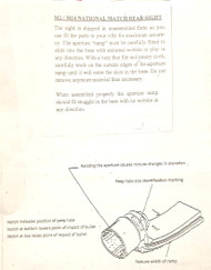 M1 Garand Rear Sight, Complete with Hooded Cover, National Match .595