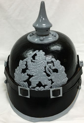 Hessen Grey Shield Leather Helmet