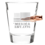 .308 Caliber Bullet Shot Glass - 'Merica EST. 1776 engraved .308 Caliber Bullet Shot Glass - 'Merica EST. 1776 engraved