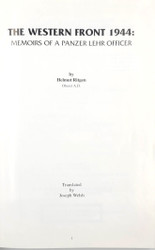 The Western Front 1944: Memoirs of a Panzer Lehr Officer