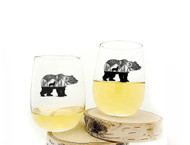 Bear and Wolf Wine Glass