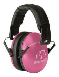 Walker's Folding Earmuff - 27 dB - Over the Head - Pink/Black