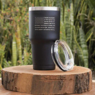 Stainless Steel Travel Tumbler Mug - 2nd Amendment American Flag Stainless Steel Travel Tumbler Mug - 2nd Amendment American Flag