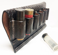 12 Gauge Shotgun Shell Belt Pouch Snake Print - Chocolate Brown