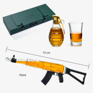 AK47 Whiskey Decanter & 3 Shot Glasses, Small Decanter Gift Set AK47 Whiskey Decanter & 3 Shot Glasses, Small Decanter Gift Set
