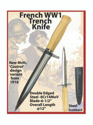 French WW1 Trench Knife & Scabbard     