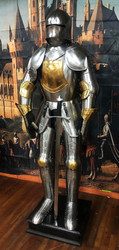 Medieval 'Eagle of Britanny' Suit of Armor w/ Armature & Wooden Base