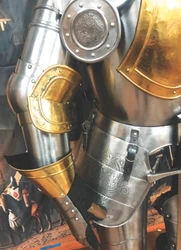 Medieval 'Eagle of Britanny' Suit of Armor w/ Armature & Wooden Base