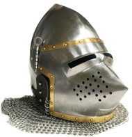 Medieval Italian Gothic Armor Suit Set w/ Stand & Halberd Poleaxe