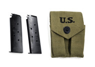 Set of Two 1911 7 Round Magazines and OD Pouch
