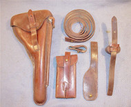Luger Artillery Holster Rig without Stock, Brown Leather