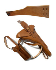 Luger Artillery Stock and Holster Rig, Brown Leather Luger Artillery Stock and Holster Rig, Brown Leather