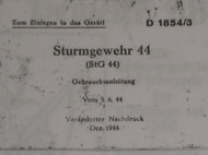 German MP44 (STG) Buttstock Manual