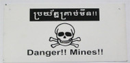 Cambodia Minefield Sign