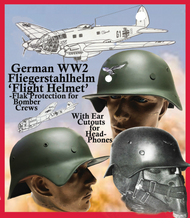 German 'Fliegerstahlhelm' Bomber Crew Helmet with Decal