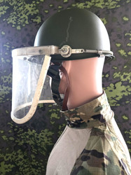 Polycarbonate Riot Face Shield, Unissued, Fits US M1 Steel Helmets Polycarbonate Riot Face Shield, Unissued, Fits US M1 Steel Helmets