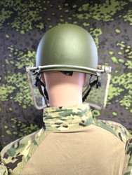 Polycarbonate Riot Face Shield, Unissued, Fits US M1 Steel Helmets Polycarbonate Riot Face Shield, Unissued, Fits US M1 Steel Helmets