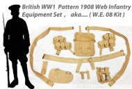 British WWI Pattern 1908 Web Infantry Equipment Set ( W.E.08 Kit )