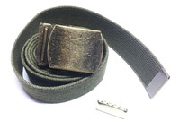 Military Style Canvas Belt w/ Antiqued Brass Buckle