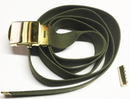 OD Military Style Canvas Belt w/ Brass Buckle