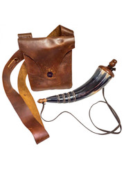 Powder Horn & Bag Set