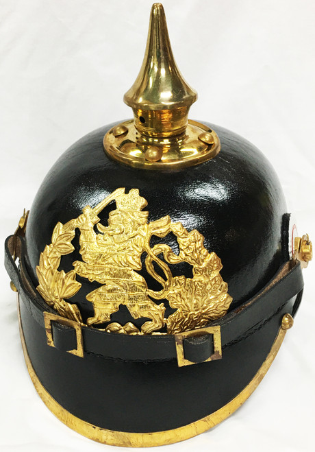 Hessen Brass Shield Leather Helmet