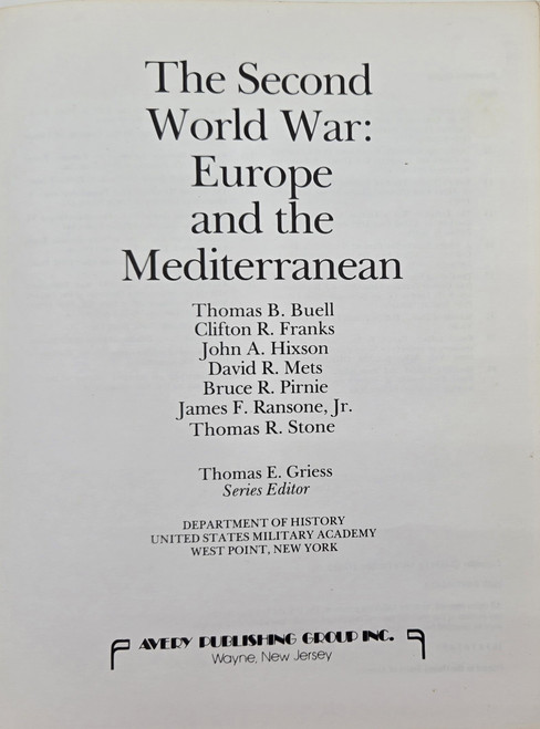 West Point Military History Series, WW2, Europe and the Mediterranean