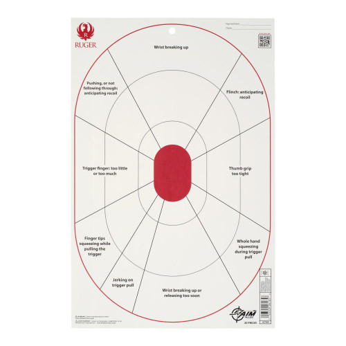 Ruger® Paper Shooting Targets, Handgun Trainer, 12"W x 18"H, 20-Targets Per Pack Ruger® Paper Shooting Targets, Handgun Trainer, 12"W x 18"H, 20-Targets Per Pack