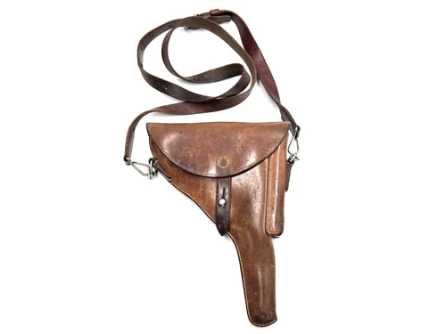 1944 Swiss Luger Brown leather Holster With Shoulder Strap