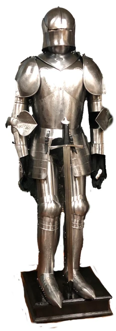 'Siegfried' Medieval Suit of Armor w/ Armature & Wooden Base