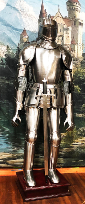 'Sir Lancelot' Medieval Suit of Armor w/ Armature  & Wooden Base