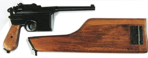 Mauser Broomhandle Pistol With  Stock, Denix Non Firing Display Mauser Broomhandle Pistol With  Stock, Denix Non Firing Display