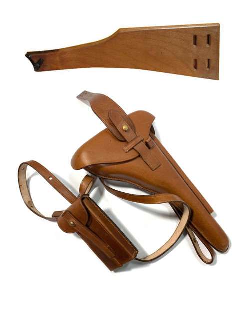 Luger Artillery Stock and Holster Rig, Brown Leather Luger Artillery Stock and Holster Rig, Brown Leather