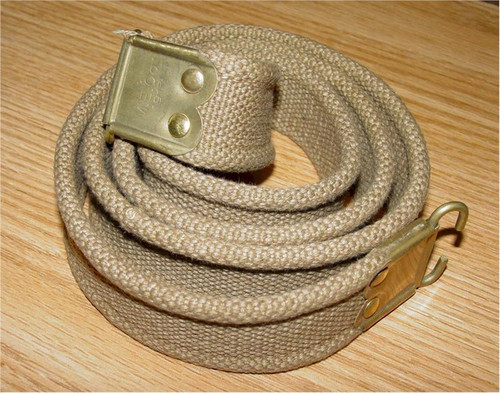 Lee Enfield # 3 or # 4 Khaki Sling WWI with Brass Stamp Lee Enfield # 3 or # 4 Khaki Sling WWI with Brass Stamp