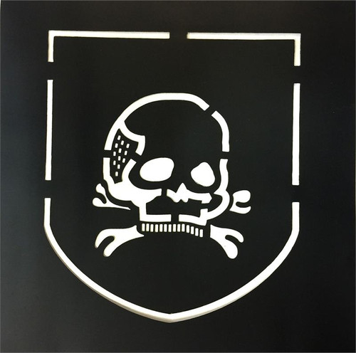 Deaths Head Shield Stencil