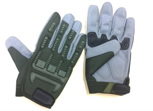 Full Finger Green/Gray Gloves Full Finger Green/Gray Gloves