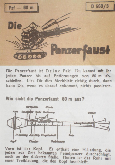 WWII German Panzerfaust Instructions WWII German Panzerfaust Instructions
