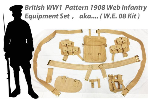 British WWI Pattern 1908 Web Infantry Equipment Set ( W.E.08 Kit )