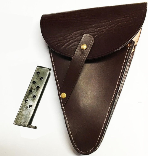 French Ruby 9rd Style Holster with Internal Mag Slots & Magazine