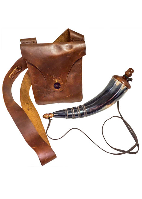 Powder Horn & Bag Set