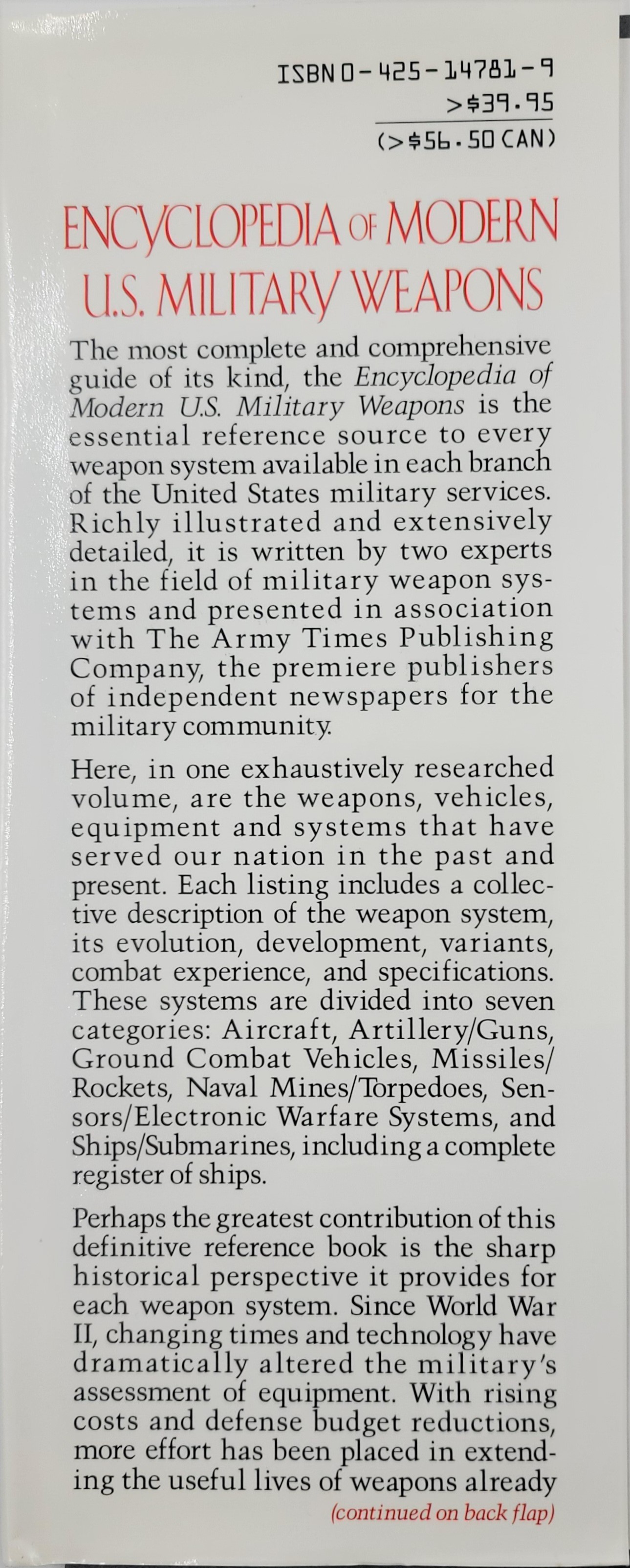 Encyclopedia of Modern U.S. Military Weapons - SARCO, Inc