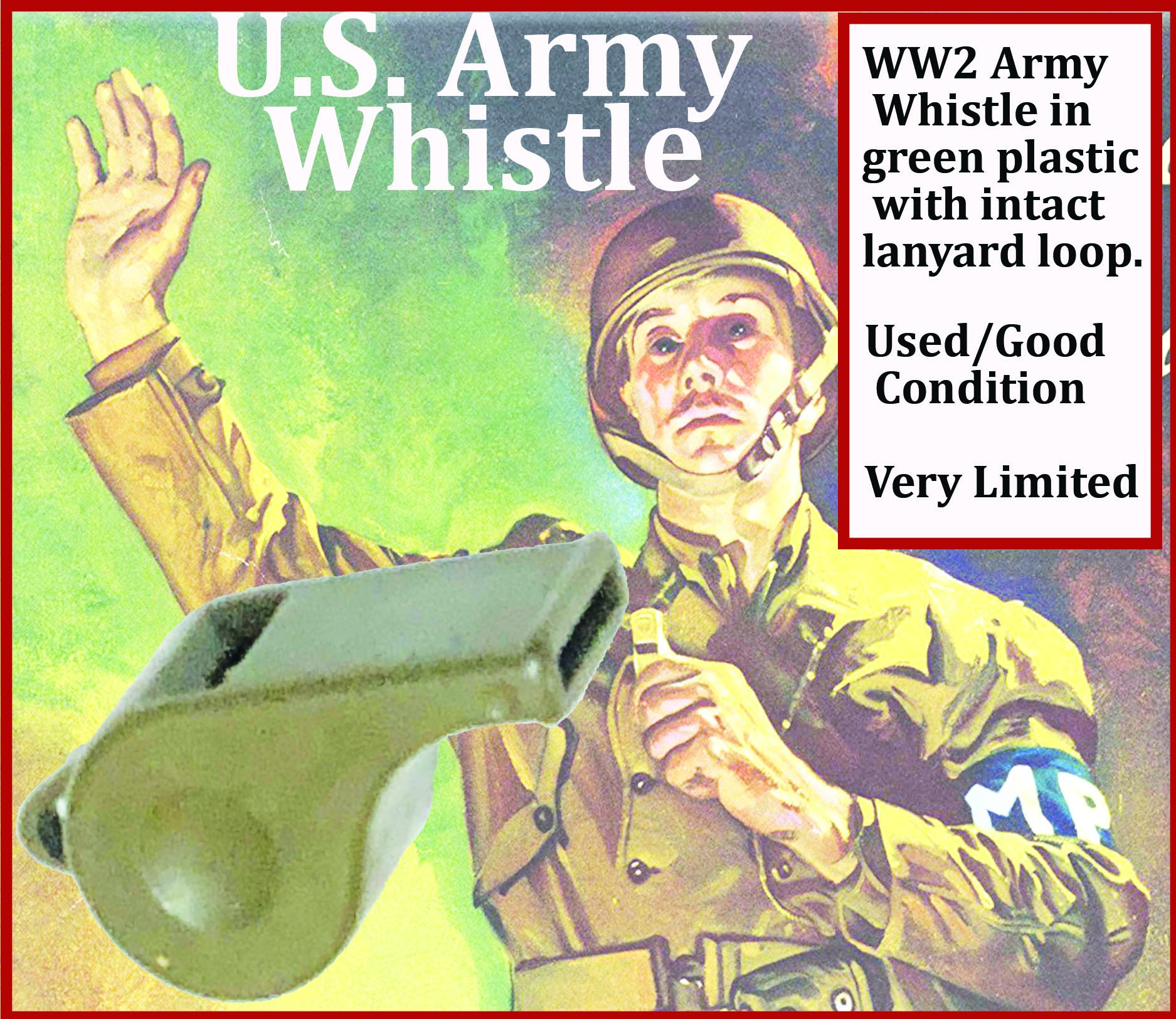 U.S. Army Whistle, Green, Plastic - SARCO, Inc