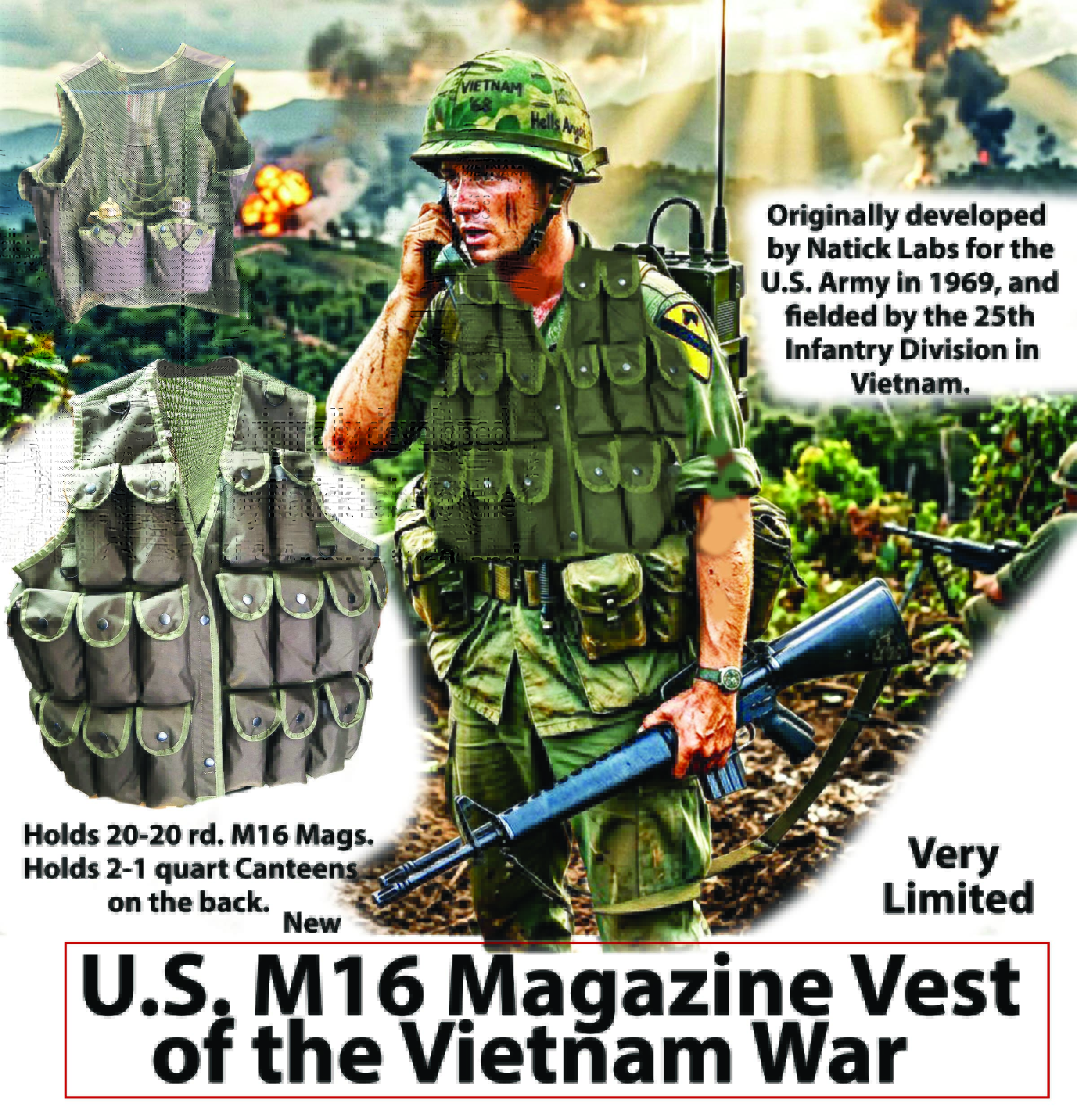 U.S. Vietnam Lightweight M16 Combat Vest of 1969 - SARCO, Inc