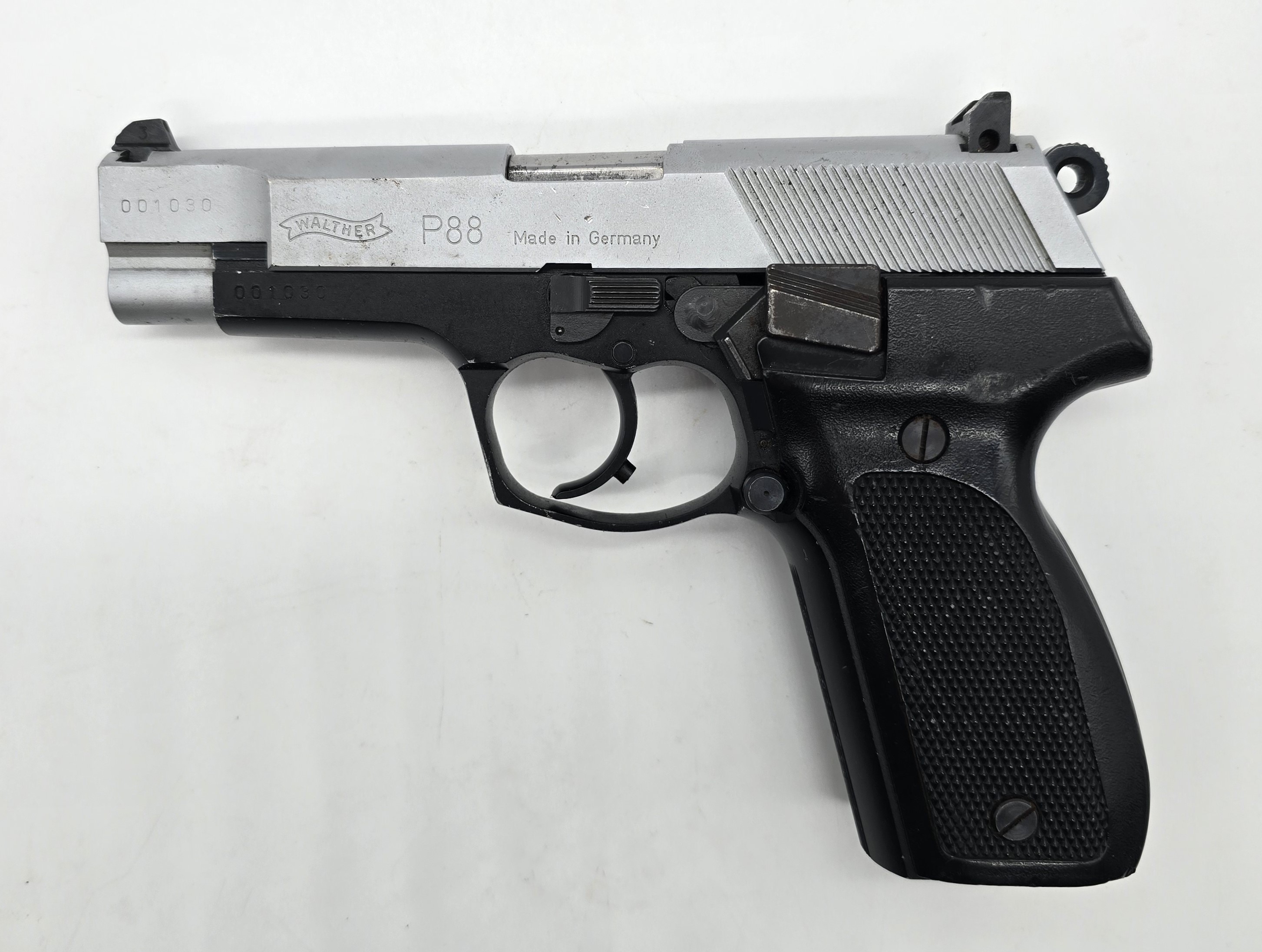 Walther P88 9mm Pistol Matte Nickle Slide Serial 001030 - SARCO, Inc