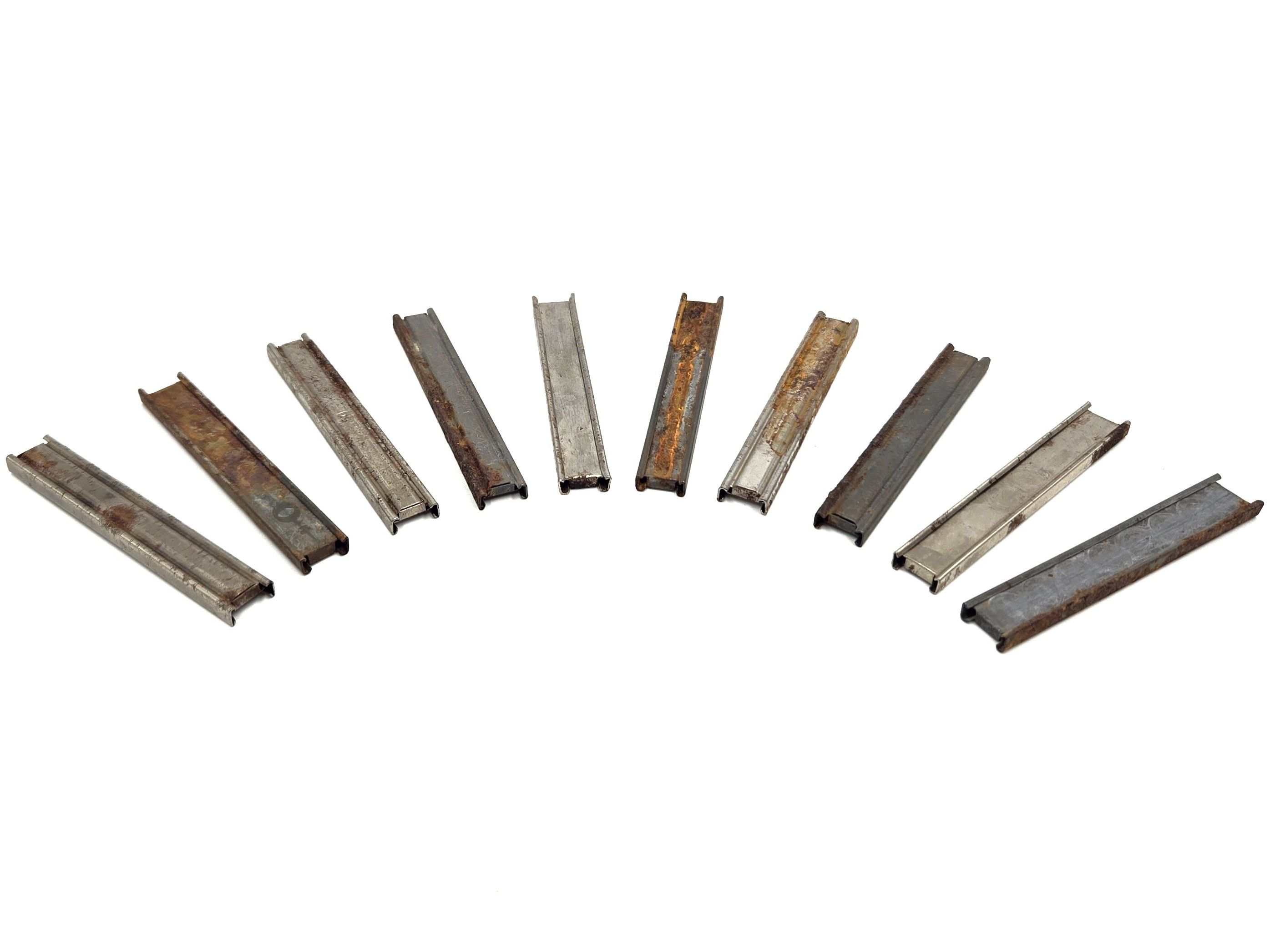 Universal 9mm Stripper Clips (some rust) - Pack of 10, 10rnd